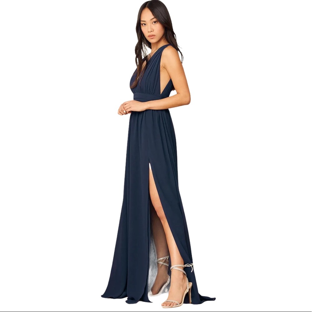 Lulu’s Heavenly Hues Navy Blue Maxi Dress Size S